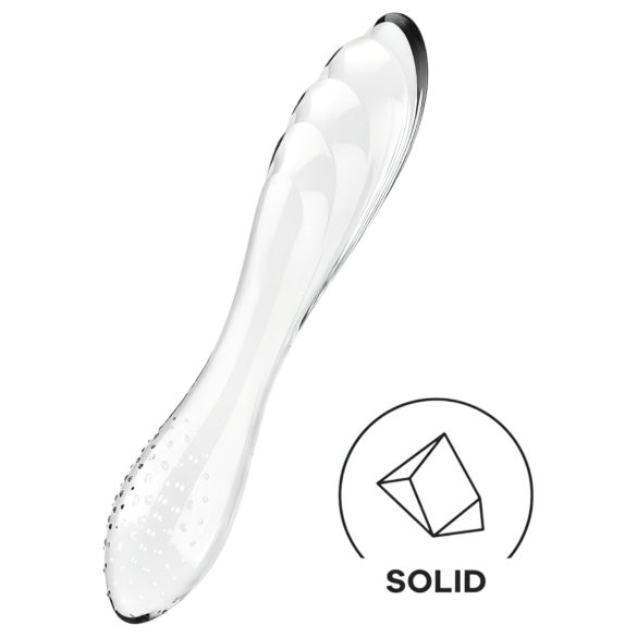 Satisfyer Dazzling Crystal 1 - szklany dildo dwustronny - przezroczysty
