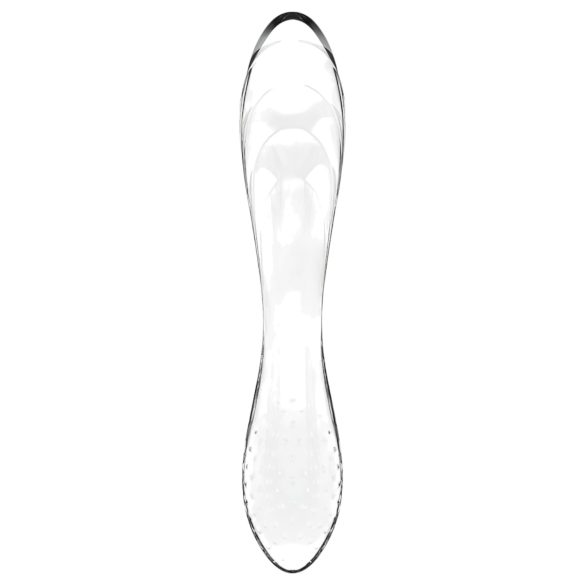 Satisfyer Dazzling Crystal 1 - szklany dildo dwustronny - przezroczysty