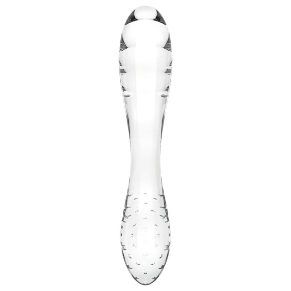Satisfyer Dazzling Crystal 1 - szklany dildo dwustronny - przezroczysty