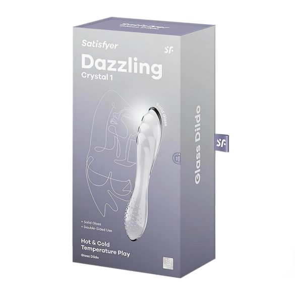 Satisfyer Dazzling Crystal 1 - szklany dildo dwustronny - przezroczysty