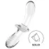 Satisfyer Double Crystal - dilda szklana dwustronna - przezroczysta
