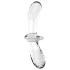 Satisfyer Double Crystal - dilda szklana dwustronna - przezroczysta