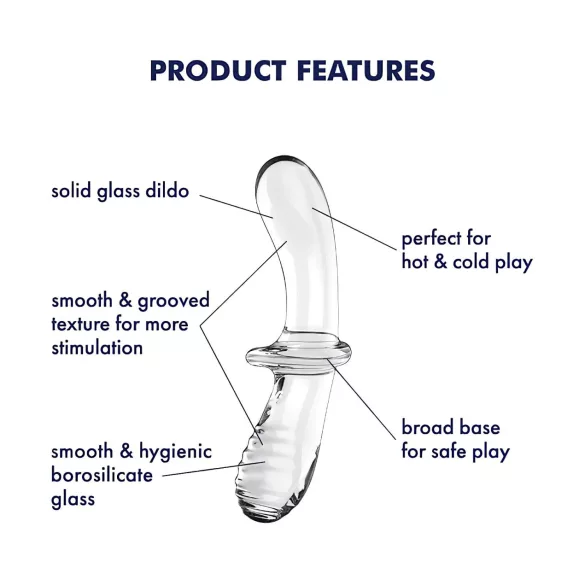 Satisfyer Double Crystal - dilda szklana dwustronna - przezroczysta