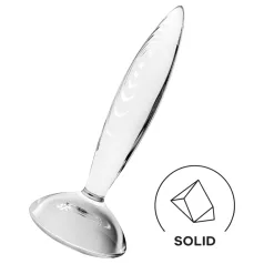   Satisfyer Sparkling Crystal - szklany dildo żebrowany - przezroczysty