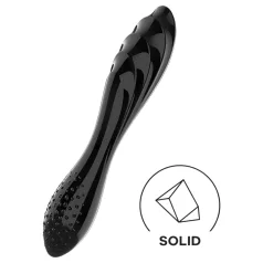   Satisfyer Dazzling Crystal 1 - podwójny szklany dildo - czarny
