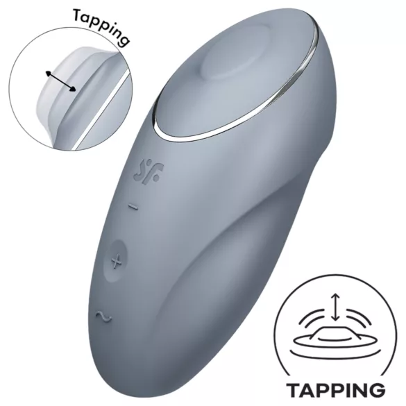 Satisfyer Tap & Climax 1 - wibrator do łechtaczki 2w1 - szary