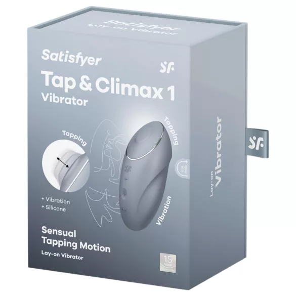 Satisfyer Tap & Climax 1 - wibrator do łechtaczki 2w1 - szary