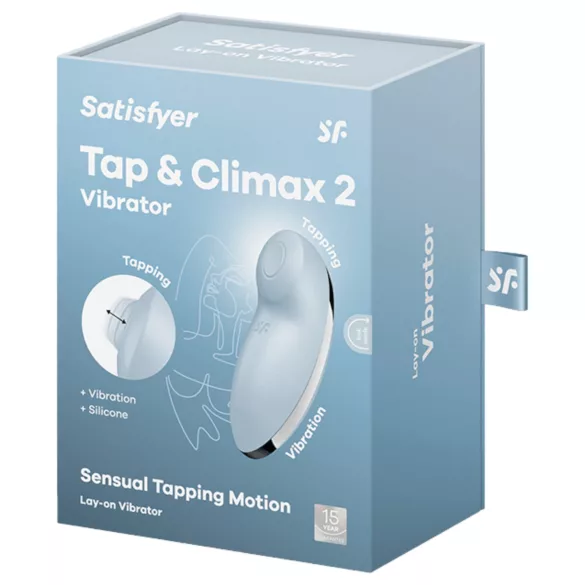 Satisfyer Tap & Climax 2 - stymulator łechtaczki i wibrator 2w1 - niebieski