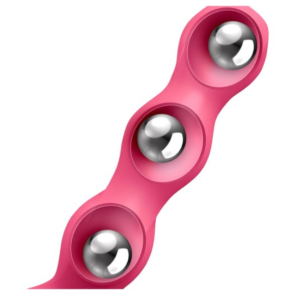 Satisfyer Triple Ball-R - wibrujące kulki analne - perełki - silikon - różowy