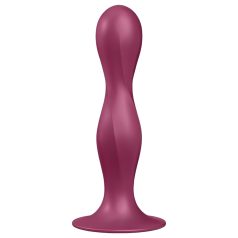   Satisfyer Double Ball-R - dildo z przyssawką - wagowy - czerwony