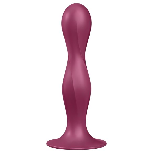 Satisfyer Double Ball-R - dildo z przyssawką - wagowy - czerwony