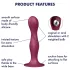 Satisfyer Double Ball-R - dildo z przyssawką - wagowy - czerwony