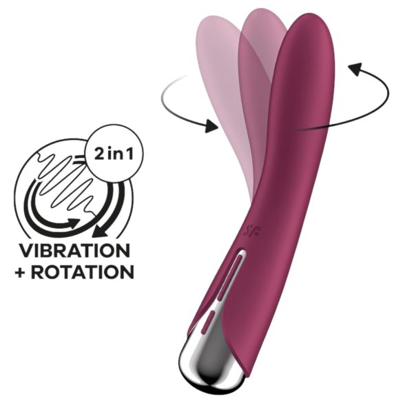 Satisfyer - wibrator do punktu G z obrotową głowicą - czerwony