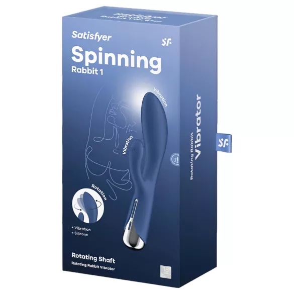 Satisfyer Spinning Rabbit 1 - wibrujący króliczek z obrotowym ramieniem łechtaczki (niebieski)