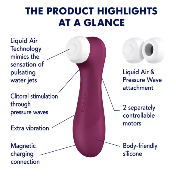 Satisfyer Pro 2 Gen3 - sterowany aplikacją stymulator łechtaczki z falami powietrza (czerwony)