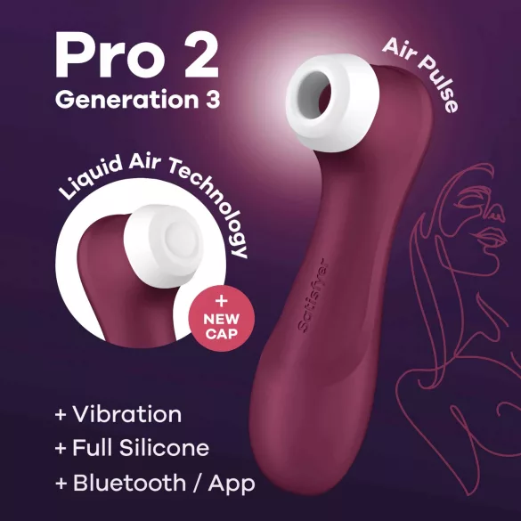 Satisfyer Pro 2 Gen3 - sterowany aplikacją stymulator łechtaczki z falami powietrza (czerwony)