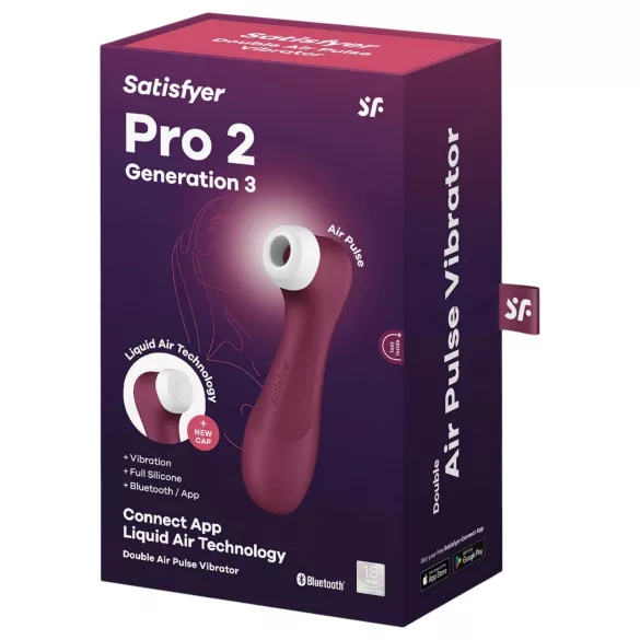 Satisfyer Pro 2 Gen3 - sterowany aplikacją stymulator łechtaczki z falami powietrza (czerwony)