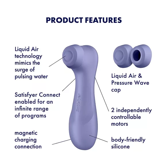 Satisfyer Pro 2 Gen3 - sterowany aplikacją stymulator łechtaczki z falami powietrza (fioletowy)