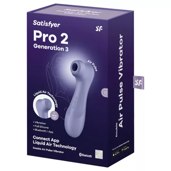 Satisfyer Pro 2 Gen3 - sterowany aplikacją stymulator łechtaczki z falami powietrza (fioletowy)