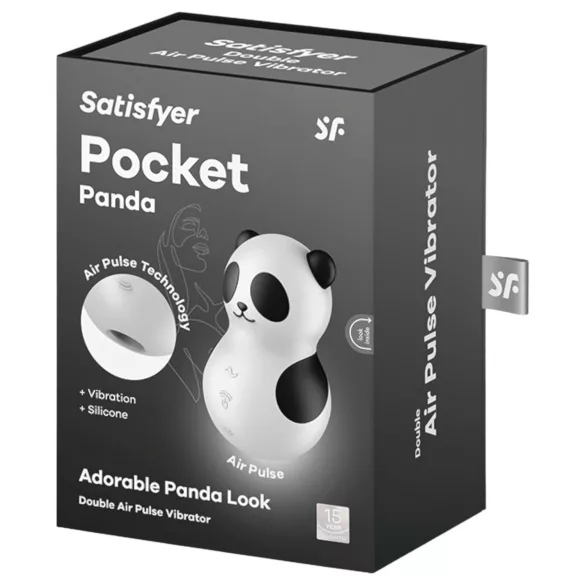 Satisfyer Pocket Panda - stymulator łechtaczki z falami powietrznymi (czarny)