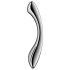 Satisfyer Pure Gravity 1 – prążkowany stalowy dildo (srebrny)