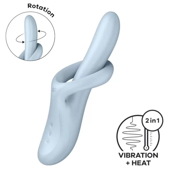 Satisfyer Heat Flex 4 - wibrator z nagrzewającym się ramieniem łechtaczkowym (niebieski)