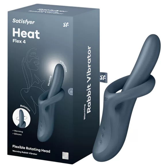 Satisfyer Heat Flex 4 - podgrzewany wibrator z ramieniem łechtaczkowym (szary)