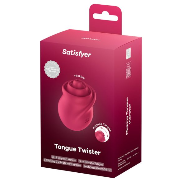 Satisfyer Tongue Twister - wibrator do łechtaczki z rotującym językiem - różowy