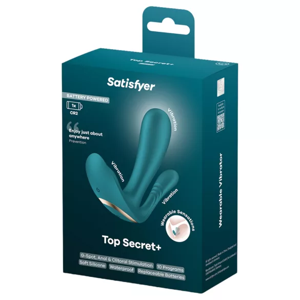 Satisfyer Top Secret+ - 3-ramienny, noszony w majtkach wibrator (zielony)