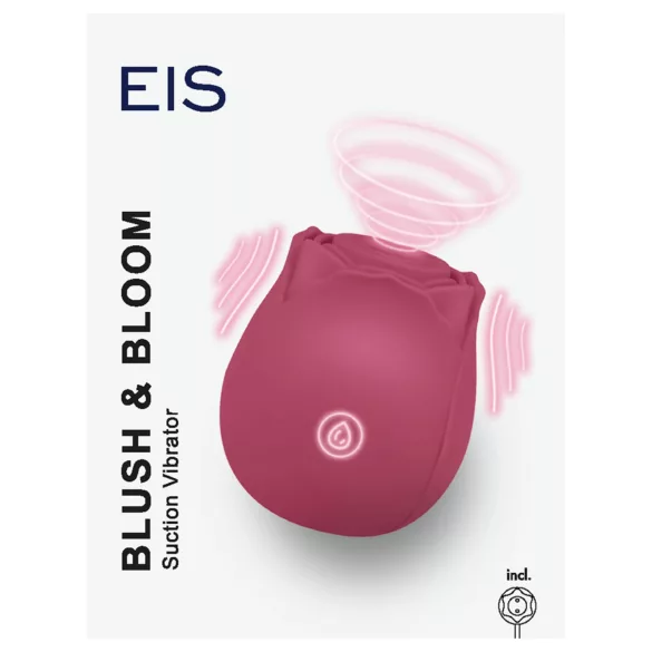 EIS Blush&Bloom - ssący wibrujący stymulator łechtaczki (czerwony)