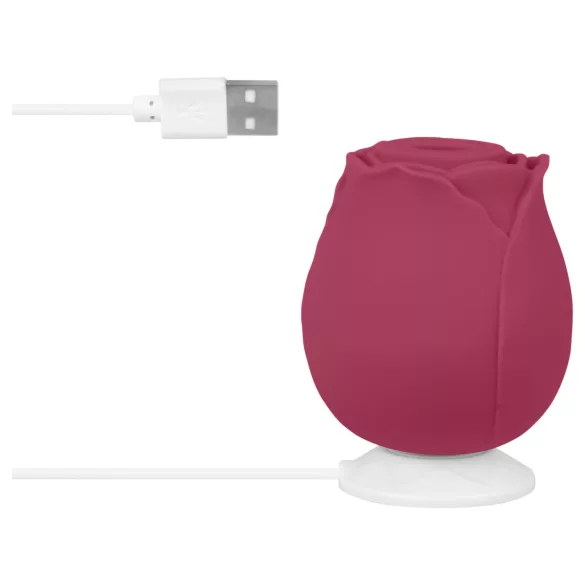 EIS Blush&Bloom - ssący wibrujący stymulator łechtaczki (czerwony)