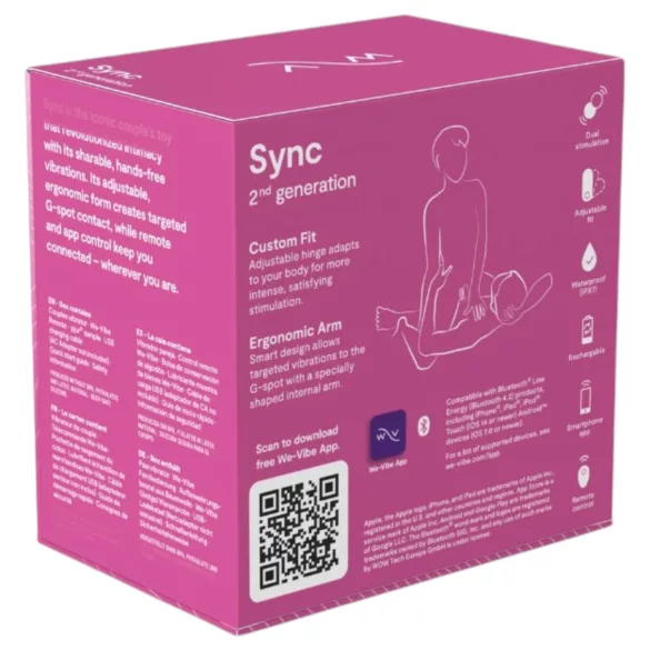 We-Vibe Sync - wibrator dla par sterowany aplikacją i pilotem (różowy)