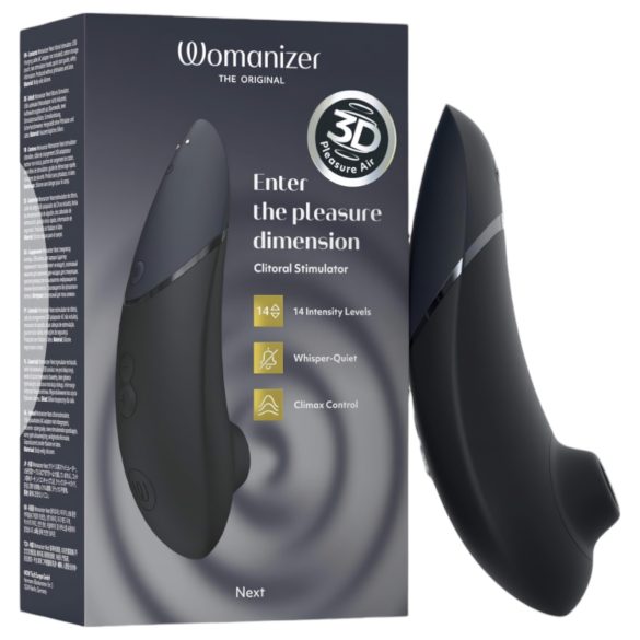 Womanizer Next - stymulator łechtaczki na fale powietrzne - akumulator - czarny