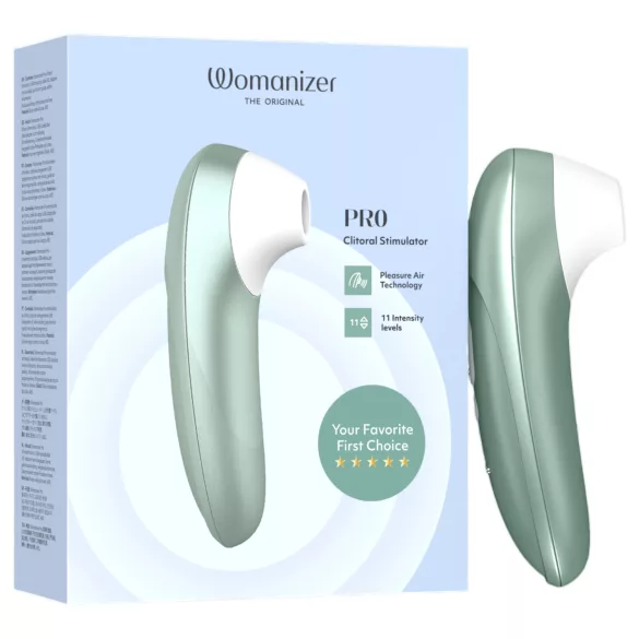 Womanizer Pro - stymulator łechtaczki na fale powietrzne (zielony)