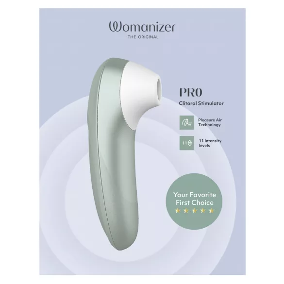 Womanizer Pro - stymulator łechtaczki na fale powietrzne (zielony)