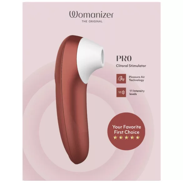 Womanizer Pro - stymulator łechtaczki z falami powietrza (czerwony)