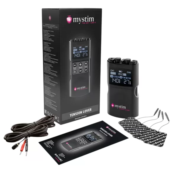 mystim Tension Lover 2 - zestaw elektrostymulacji cyfrowej - czarny