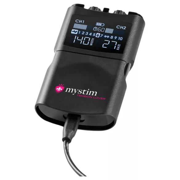 mystim Tension Lover 2 - zestaw elektrostymulacji cyfrowej - czarny