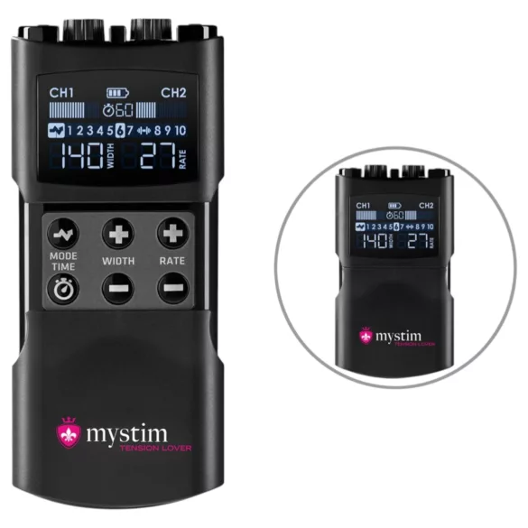 mystim Tension Lover 2 - zestaw elektrostymulacji cyfrowej - czarny