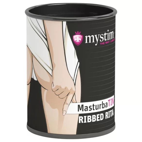 Mystim MasturbaTIN Ribbed Rita - masturbator z wypustkami - biały