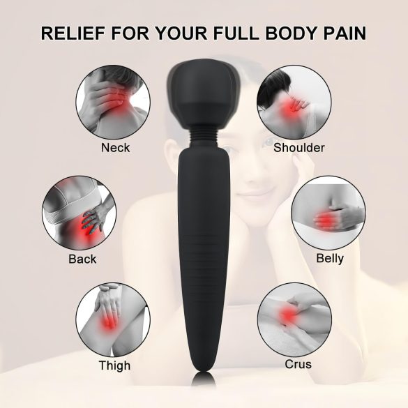 Mrow - wibrator masujący ładowany wodoodporny - czarny