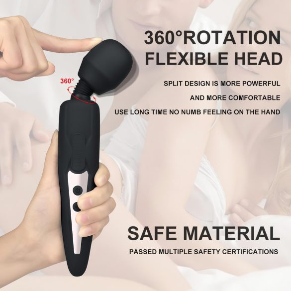 Mrow - wibrator masujący ładowany wodoodporny - czarny