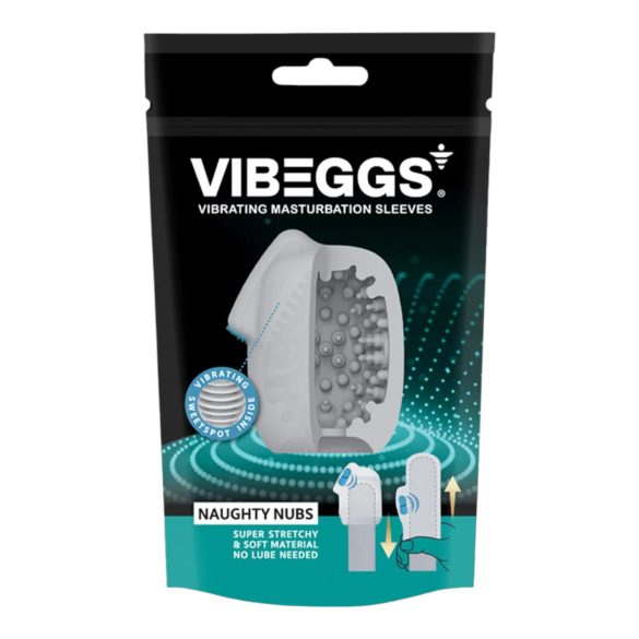 VIBEGGS - masturbator wibrujące jajko z wypustkami - biały