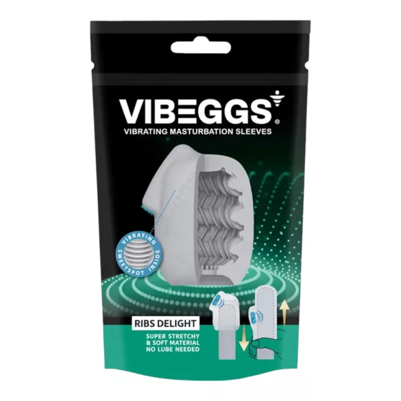 VIBEGGS Ribs Delight - masturbator wibrujące jajko - biały