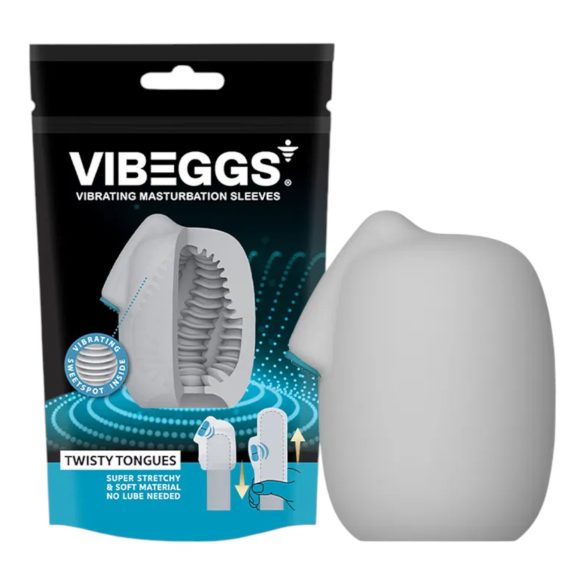 VIBEGGS Twisty Tongues - jajko wibrujące masturbator - biały