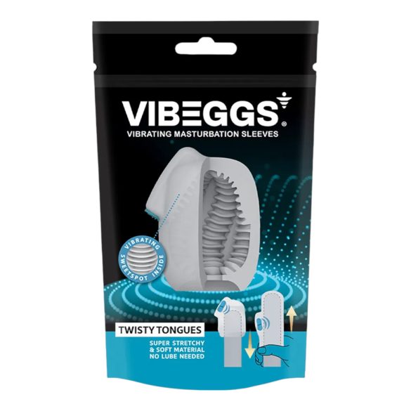 VIBEGGS Twisty Tongues - jajko wibrujące masturbator - biały