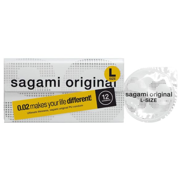 Sagami Original 0,02 L - prezerwatywy - ultracienkie - 58 mm - 12 sztuk