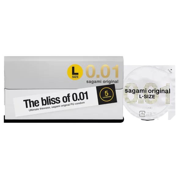 Sagami Original 0,01 L - prezerwatywy - ultracienkie - 58mm - 5 sztuk