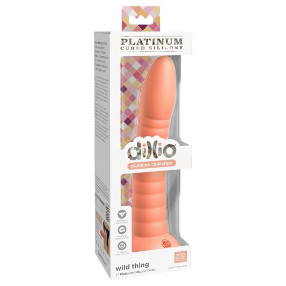 Dillio Wild Thing - rowkowany dildo (19cm) - pomarańczowy
