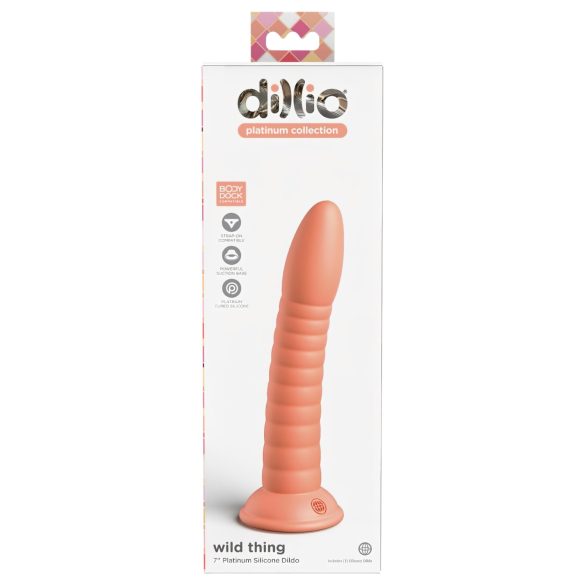 Dillio Wild Thing - rowkowany dildo (19cm) - pomarańczowy